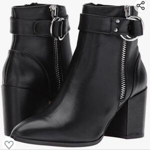 Womens Size 7 Black Ankle Booties Zip Up Fall Boots